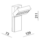 LED stenska svetilka Ceti 5, 13 W, DIM, 3000 K, bela