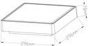 LED stropna svetilka Quadrata II 296x296 mm, 16 W, 3000 K, siva