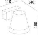 LED stenska svetilka Serpentis, 6,2 W, 3000 K, siva