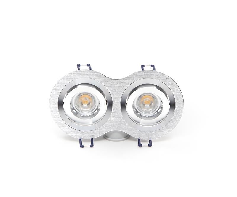 Vgradna svetilka downlight Mira, 2x max. 35 W MR16, srebrna