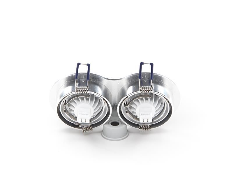 Vgradna svetilka downlight Mira, 2x max. 35 W MR16, srebrna