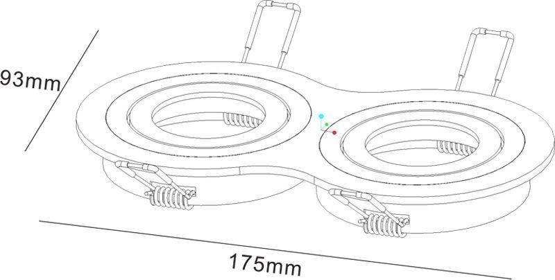 Vgradna svetilka downlight Mira, 2x max. 35 W MR16, srebrna