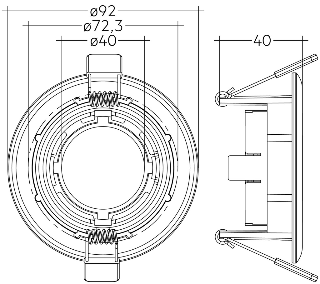 ACS TRIM RING SWIVEL 75mm BK 30°