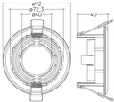 ACS TRIM RING SWIVEL 75mm BK 30°