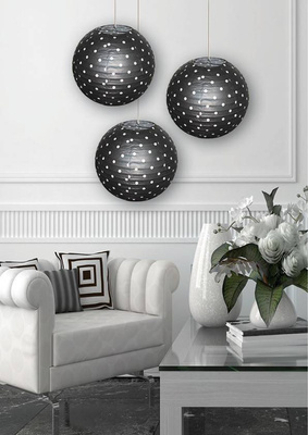 Pendant light Kokon paper ball with black dotts