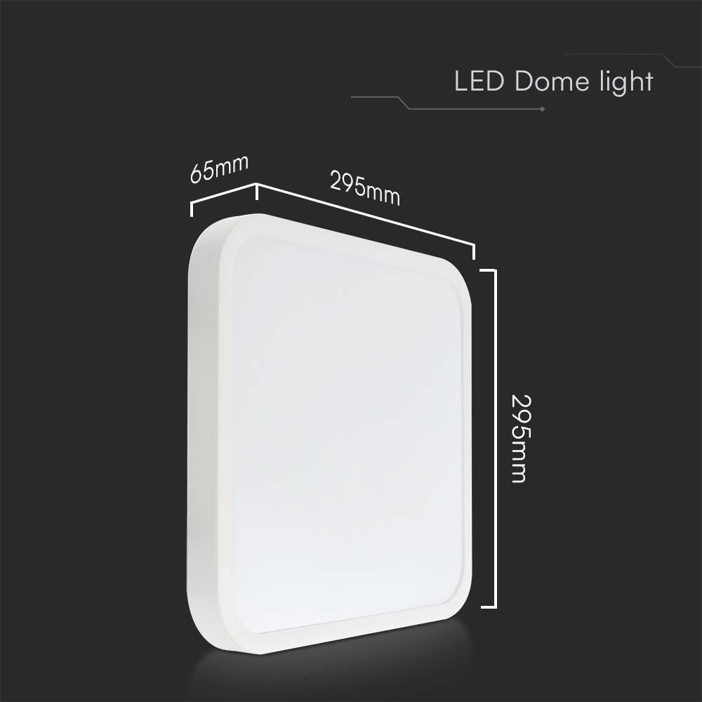 24W LED Dome Light SAMSUNG Chip 4000K Square White Frame