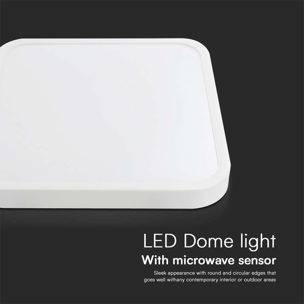 36W LED Dome Light With Sensor SAMSUNG Chip 4000K Round White Frame 