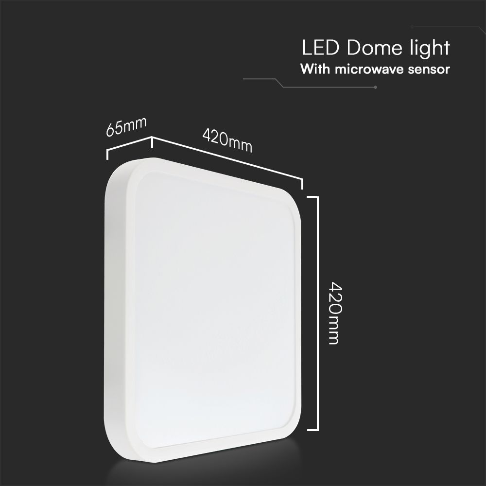 36W LED Dome Light With Sensor SAMSUNG Chip 4000K Round White Frame 