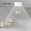 48W LED Dome Light SAMSUNG Chip 4000K Square White Frame IP44