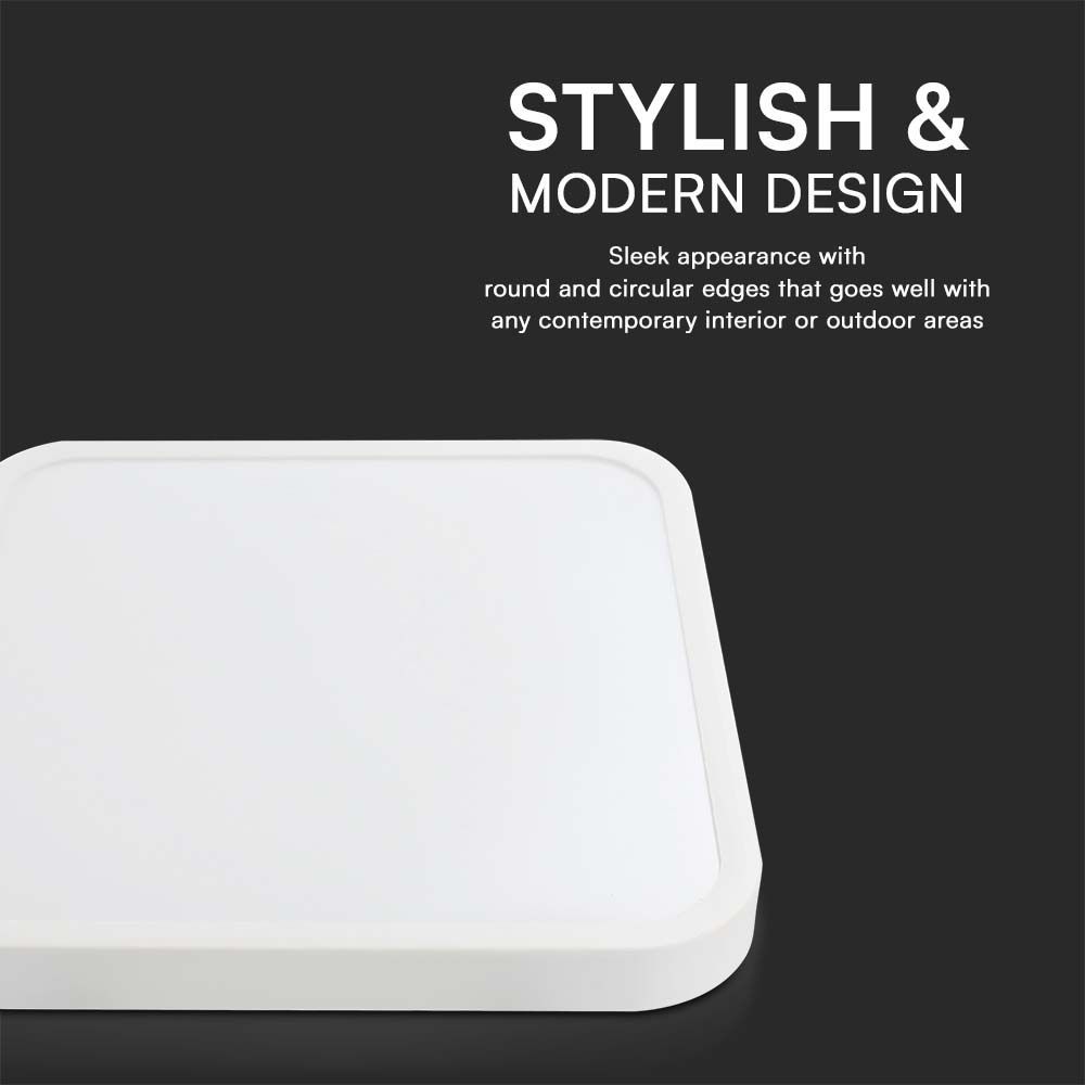 48W LED Dome Light SAMSUNG Chip 4000K Square White Frame IP44