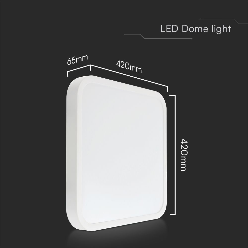 48W LED Dome Light SAMSUNG Chip 4000K Square White Frame IP44
