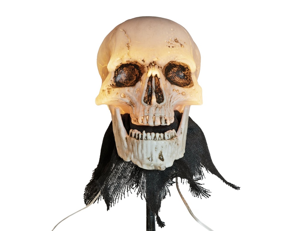 Skeleton head with stake - 3x - 29 cm