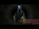 Skeleton with green cape - animated - 40 x 80 x 175 cm