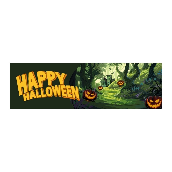 Banner - Haunted forest - 300 x 90 cm