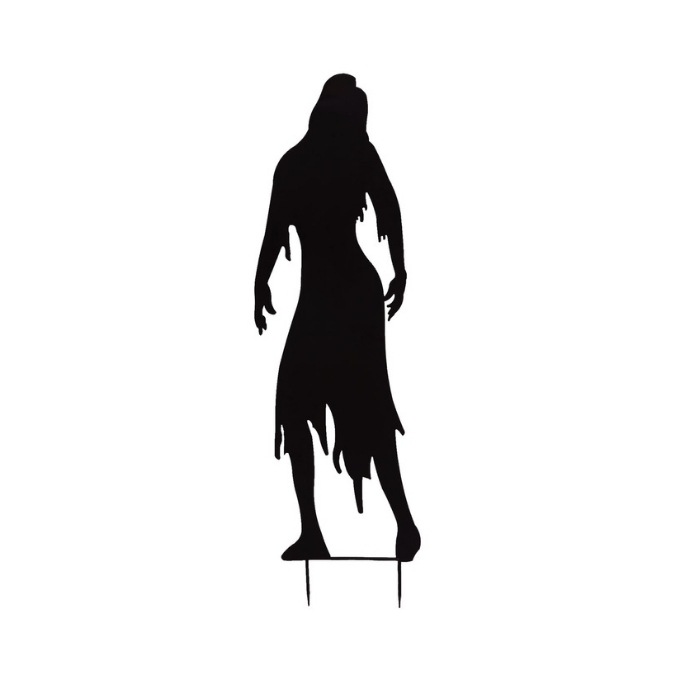 Kovinska silhueta zombi ženske - 135 cm