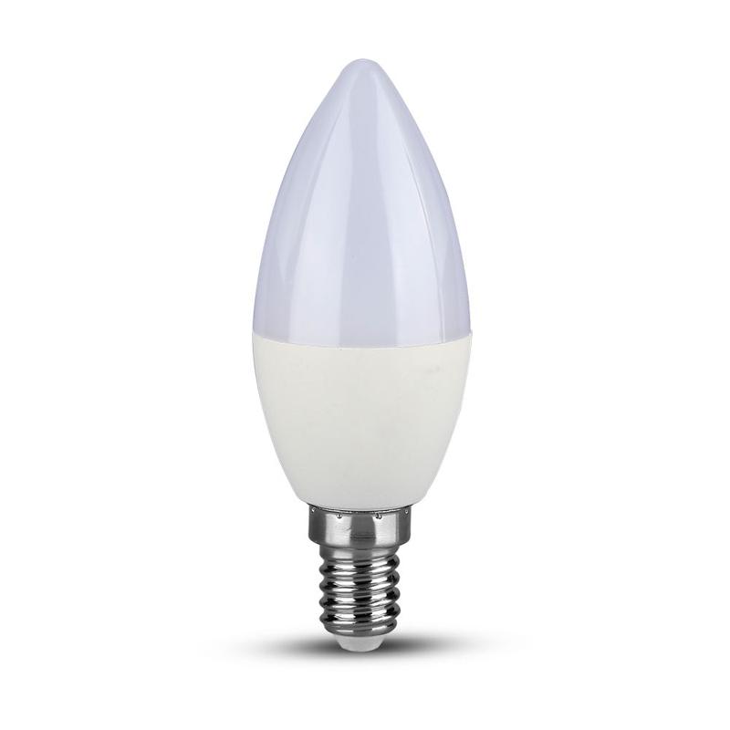 LED Bulb - SAMSUNG CHIP 5.5W E14 Plastic Dimmable Candle 6400K 