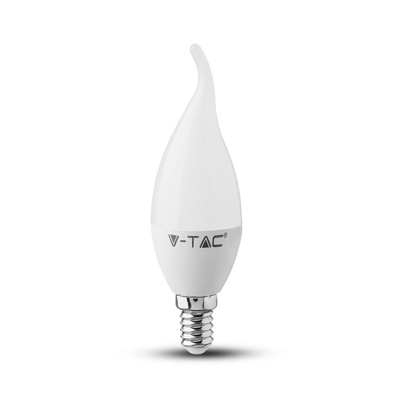 LED sijalka - SAMSUNG čip 5.5W E14 svečka plamen plastika 6400K
