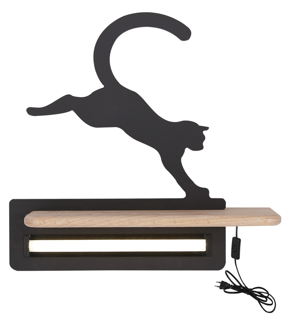 Kids LED wall light Jumping Cat with cable