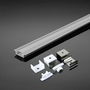 LED aluminijasti profil 2000 x 24.7 x 7 mm bel + pokrov