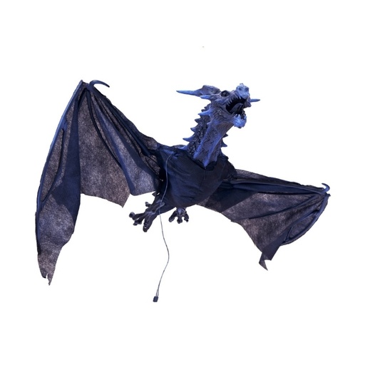 Flying dragon - animated - blue - 85 x 125 x 18 cm